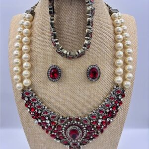 Heidi Daus Worth Waiting For Parure in Siam Red JP452